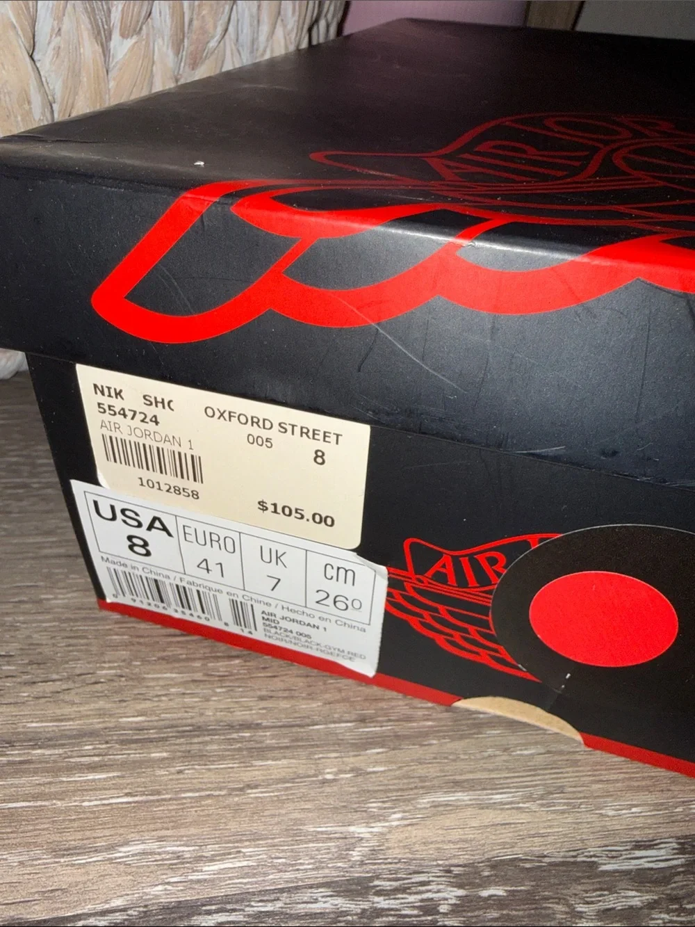 Jordan Red and Black High-Top Sneakers